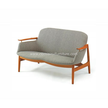 Nordic style grey soft 2 seats sofa
